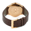 Calvin Klein Minimal White Dial Brown Leather Strap Watch for Men - K3M216G6