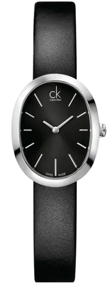 Calvin Klein Incentive Black Dial Black Rubber Strap Watch for Women - K3P231C1