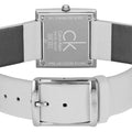 Calvin Klein Mark Silver Dial White Leather Strap Watch for Women - K3R231L6