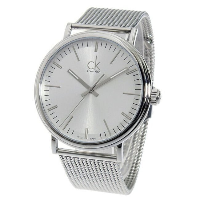 Calvin Klein Surround Silver Dial Silver Mesh Bracelet Watch for Men - K3W21126