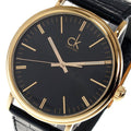 Calvin Klein Surround Black Dial Black Leather Strap Watch for Men - K3W216C1