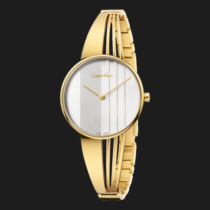 Calvin Klein Drift Silver Dial Gold Steel Strap Watch for Women - K6S2N516