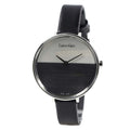 Calvin Klein Rise Grey Dial Black Leather Strap Watch for Women - K7A231C3