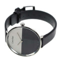 Calvin Klein Rise Grey Dial Black Leather Strap Watch for Women - K7A231C3