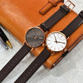 Calvin Klein Even Grey Dial Brown Leather Strap Watch for Women - K7B236G3