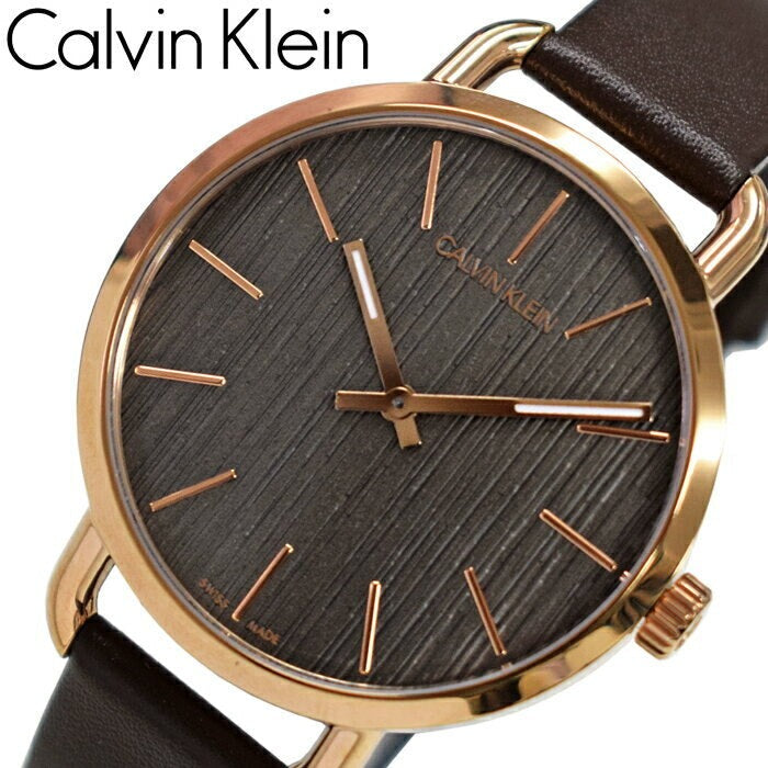 Calvin Klein Even Grey Dial Brown Leather Strap Watch for Women - K7B216G3