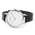 Calvin Klein Even Silver Black Leather Strap Watch for Women - K7B231C6