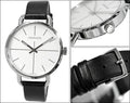 Calvin Klein Evan White Dial Black Leather Strap Watch for Women - K7B231CY