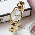 Calvin Klein Dainty White Dial Gold Steel Strap Watch for Women - K7L23546