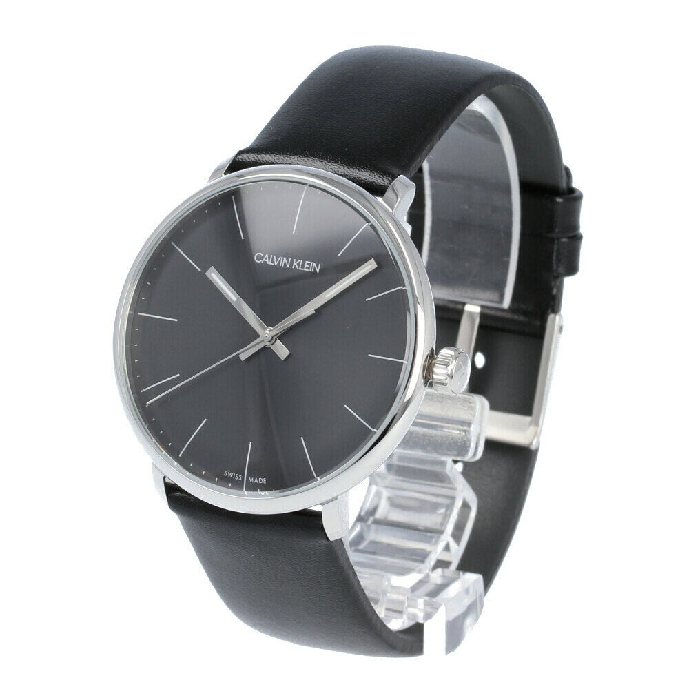 Calvin Klein High Noon Quartz Black Dial Black Leather Strap Watch for Men - K8M211C1