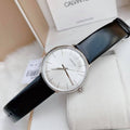 Calvin Klein High Noon Quartz White Dial Black Leather Strap Watch for Men - K8M211C6