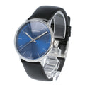 Calvin Klein High Noon Quartz Blue Dial Black Leather Strap Watch for Men - K8M211CN