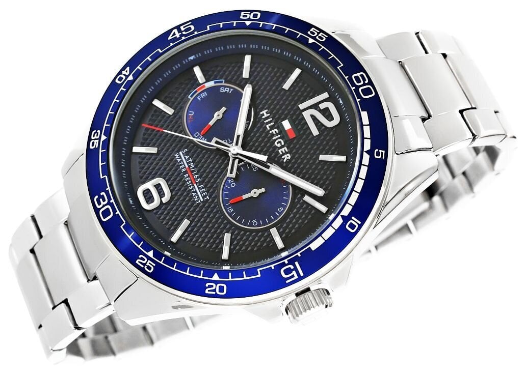 Tommy Hilfiger Erik Chronograph Blue Dial Silver Steel Strap Watch for Men - 1791366