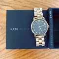 Marc Jacobs Baker Green Dial Gold Stainless Steel Strap Watch for Women - MBM3249