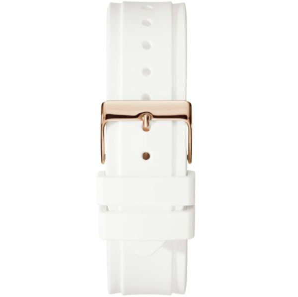 Guess Starlight Diamonds White Dial White Rubber Strap Watch for Women - W0846L5