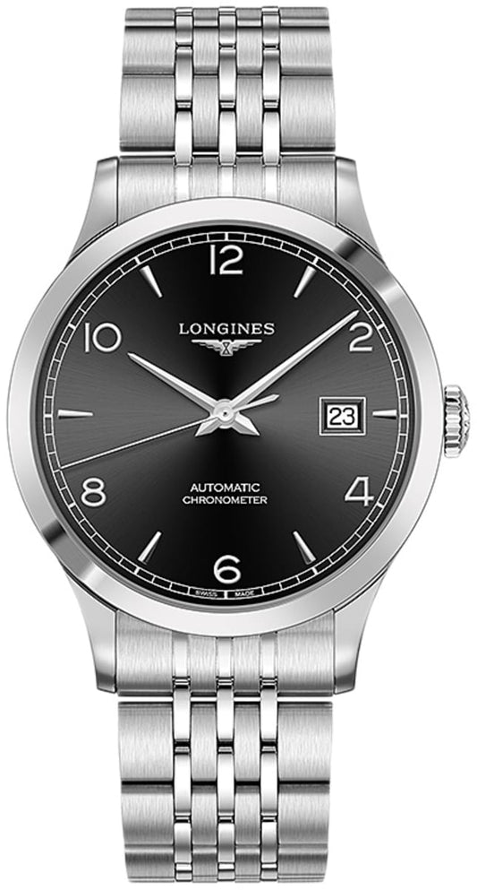 Longines Record Black Dial Automatic Stainless Steel 40mm Watch for Men - L2.821.4.56.6