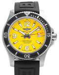 Breitling Superocean Automatic 44mm Yellow Dial Black Rubber Strap Watch for Men - A17367021I1S1