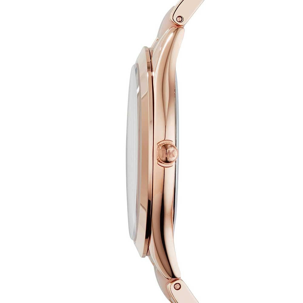 Michael Kors Slim Runway Rose Gold Dial Two Tone Steel Strap Watch for Women - MK4294