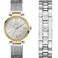 Guess Soho Diamonds Silver Dial Silver Mesh Bracelet Watch for Women - W0638L7