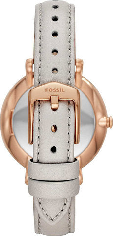 Fossil Jacqueline Mother of Pearl Dial White Leather Strap Watch for Women - ES4672