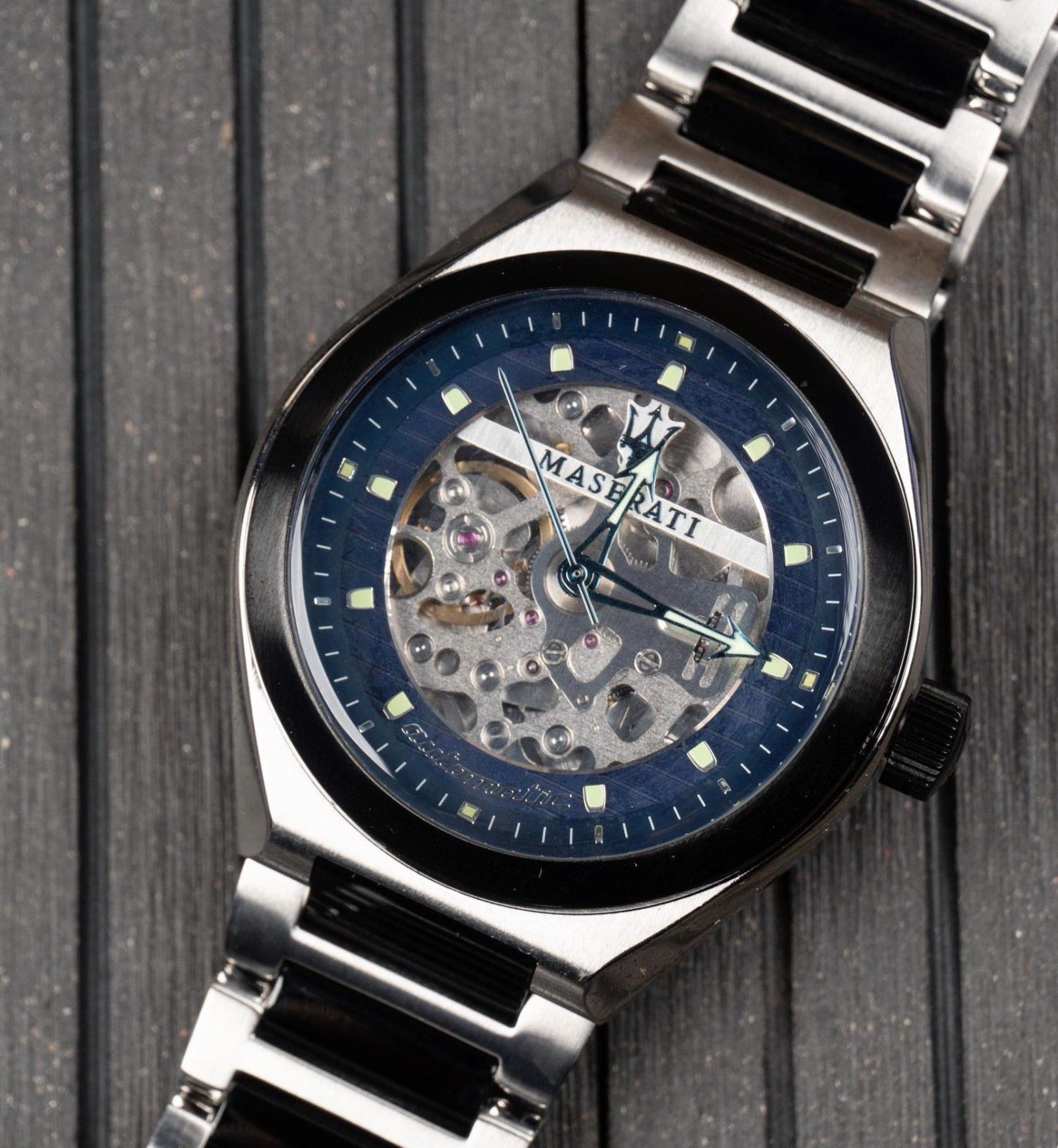 Maserati Triconic Automatic Skeleton Blue Dial  Watch For Men - R8823139001