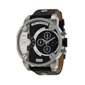 Diesel Little Daddy Black Dial Black Leather Strap Watch For Men - DZ7256