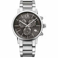 Calvin Klein Post Minimal Chronograph Black Dial Silver Steel Strap Watch for Men - K7627161