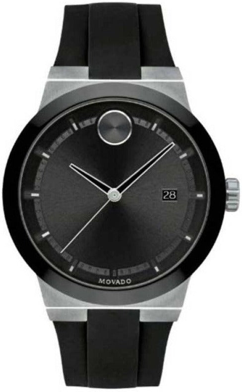 Movado Bold Fusion Black Dial Black Silicone Strap Watch for Men - 3600624