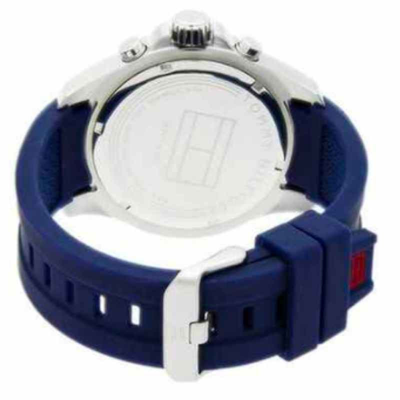 Tommy Hilfiger Nolan Chronograph Blue Dial Blue Rubber Strap Watch for Men - 1791142