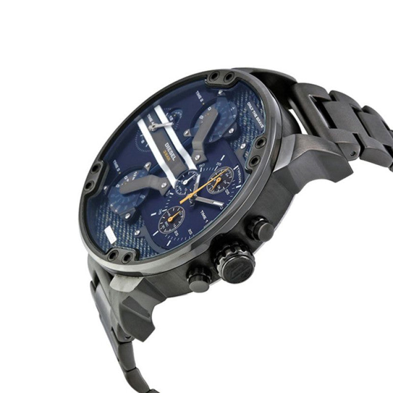 Diesel Big Daddy 2.0 Blue Dial Grey Stainless Steel Watch For Men - DZ7331