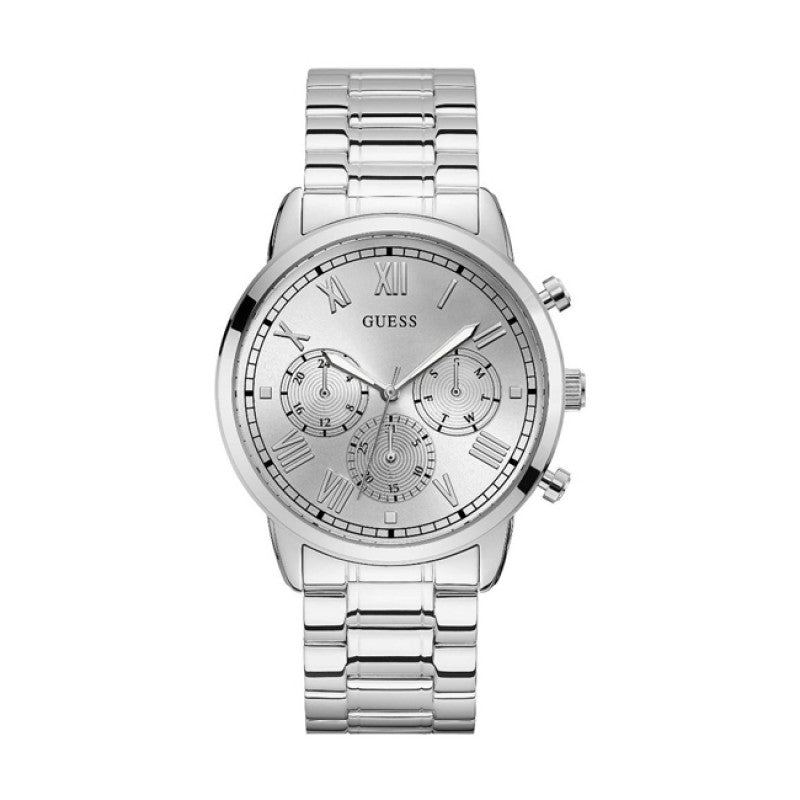 Guess Hendrix Silver Dial Silver Steel Strap Watch for Men - GW0066G1