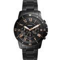 Fossil Grant Sport Chronograph Black Dial Black Steel Strap Watch for Men - FS5374