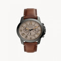 Fossil Grant Chronograph Brown Dial Brown Leather Strap Watch for Men - FS5214