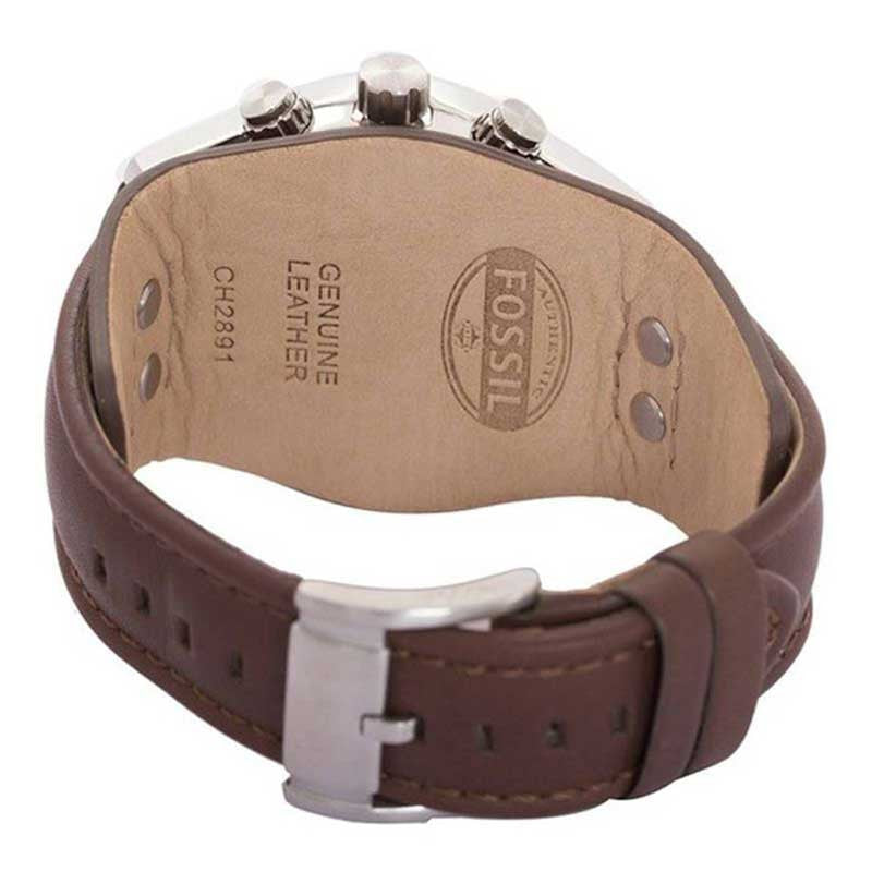 Fossil Coachman Chronograph Black Dial Brown Leather Strap Watch for Men - CH2891