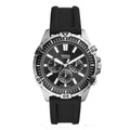 Fossil Garrett Chronograph Black Dial Black Rubber Strap Watch for Men - FS5624