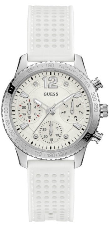 Guess Marina Quartz White Dial White Rubber Strap Watch For Women - W1025L1