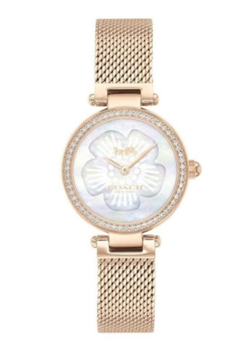 Coach Park Mother of Pearl Dial Rose Gold Mesh Bracelet Watch for Women - 14503511