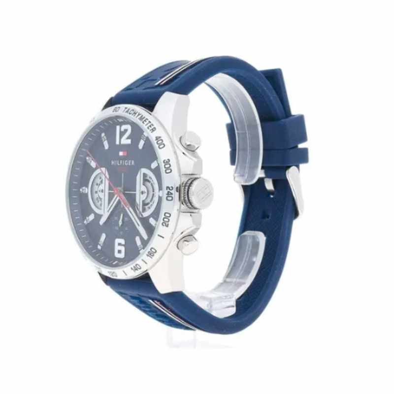 Tommy Hilfiger Decker Blue Dial Blue Rubber Strap Watch for Men - 1791476