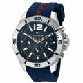 Tommy Hilfiger Nolan Chronograph Blue Dial Blue Rubber Strap Watch for Men - 1791142