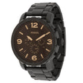 Fossil Nate Chronograph Black Dial Black Steel Strap Watch for Men - JR1356