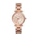 Fossil Carlie Rose Gold Dial Rose Gold Steel Strap Watch for Women - ES4301