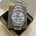 Fossil Bannon Multifunction Chronograph Silver Dial Silver Steel Strap Watch for Men - BQ2490