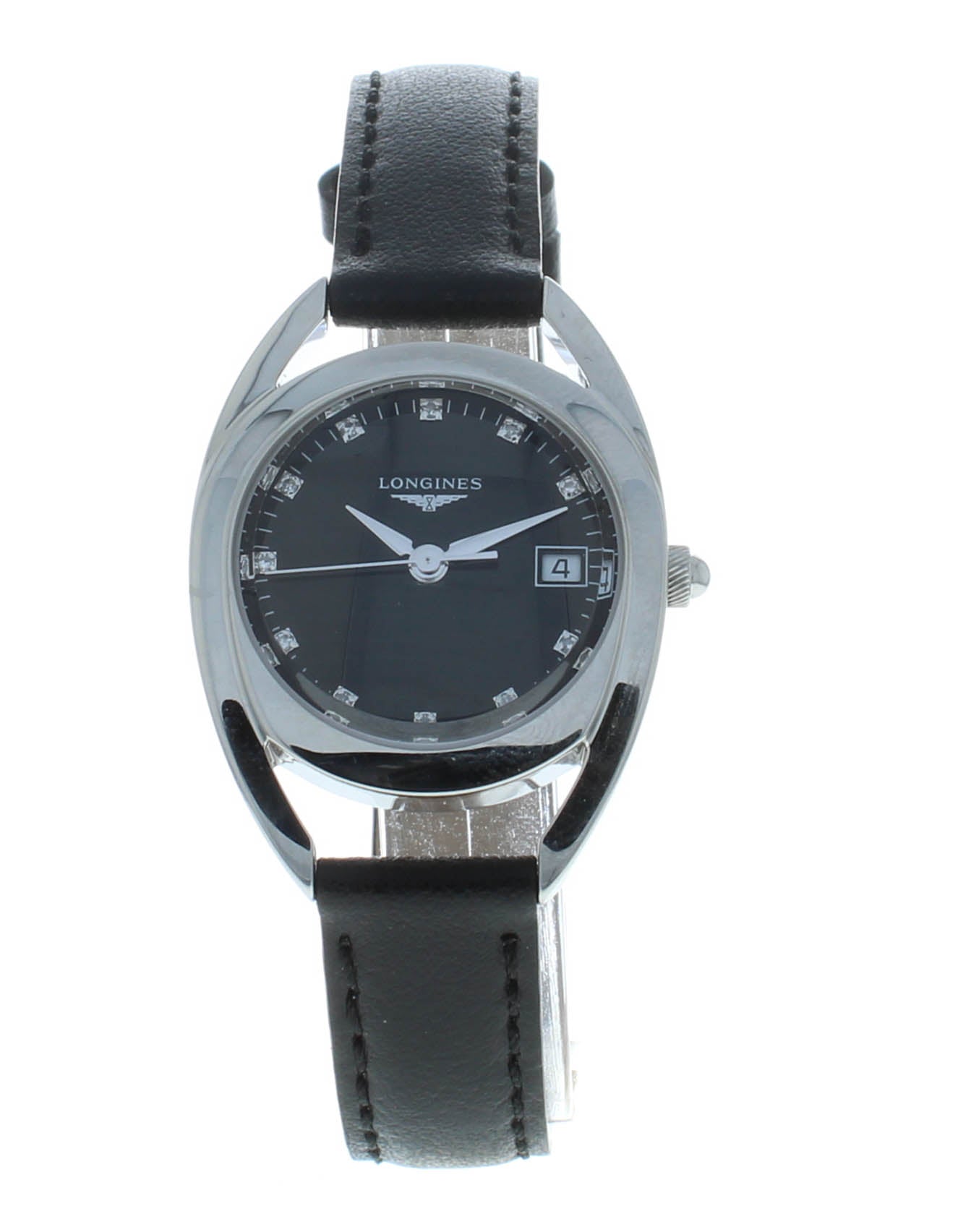 Longines Equestrian Quartz Diamond Black Dial Watch for Women - L6.136.4.57.0