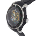 Gucci Dive Embroidered Tiger Motif Black Dial Black Rubber Strap Watch For Men - YA136318