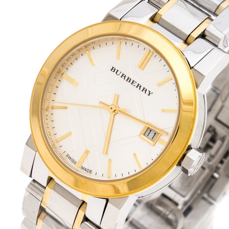 Burberry The City Silver Dial Two Tone Steel Strap Watch for Women - BU9115