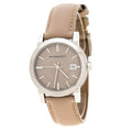 Burberry The City Beige Dial Beige Leather Strap Watch for Women - BU9107