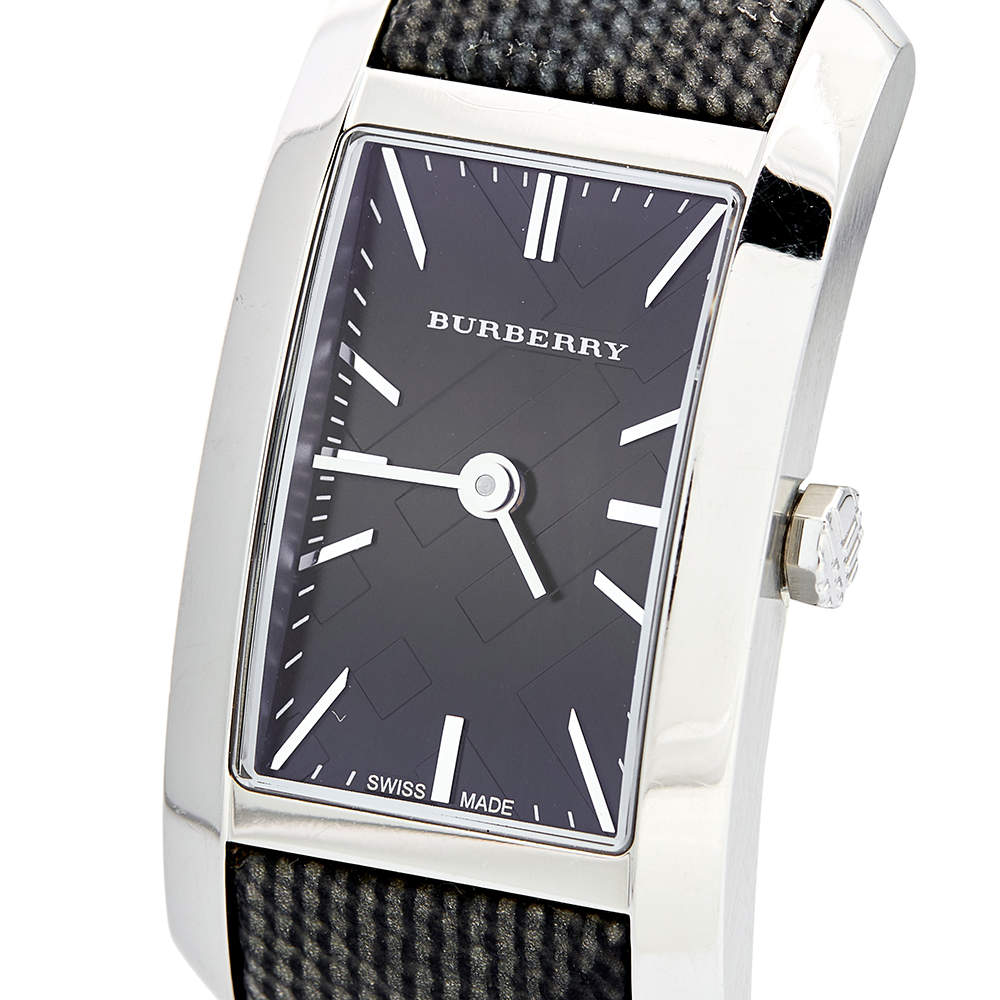 Burberry The Pioneer Black Dial Black Leather Strap Watch for Women - BU9505