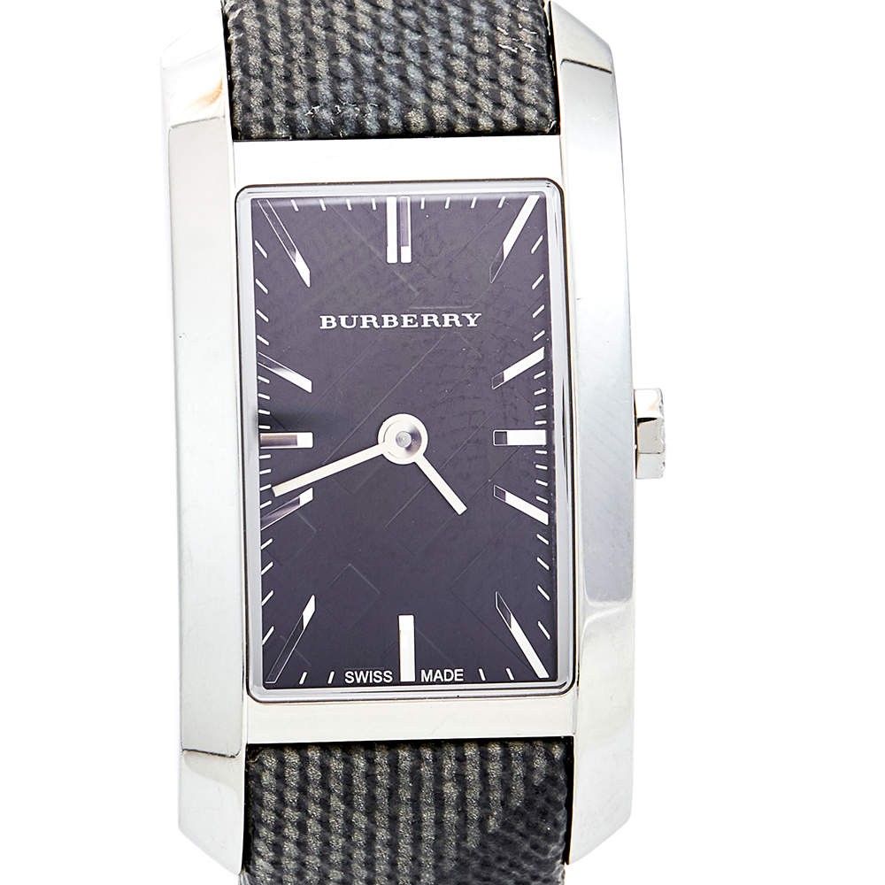 Burberry The Pioneer Black Dial Black Leather Strap Watch for Women - BU9505