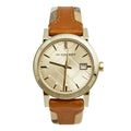 Burberry The City Gold Dial Brown Leather Strap Watch for Women - BU9133