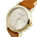 Burberry The City Gold Dial Brown Leather Strap Watch for Women - BU9133